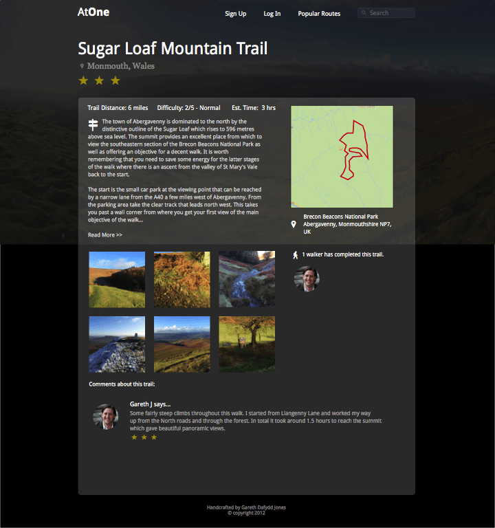 Near complete design of trail page