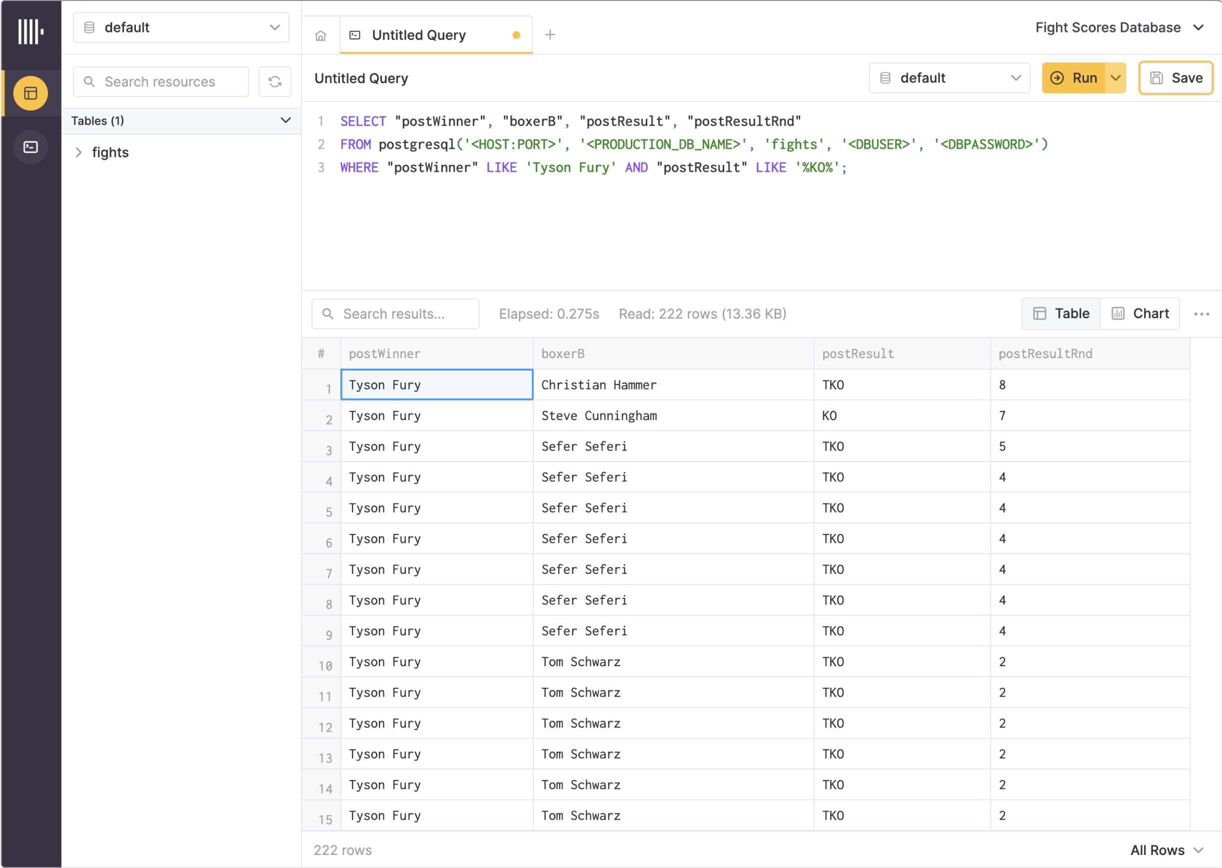 ClickHouse Cloud PostgreSQL function query